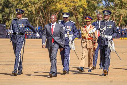President Hon.William Ruto arrives at the Pass- out ceremony