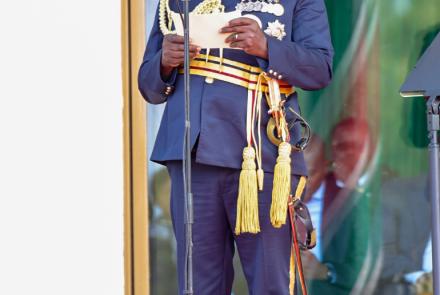 The Inspector general of National Police Service, Mr.Douglas Kanja Kirocho, CBS,OGW delivers his remarks during the Pass out Parade